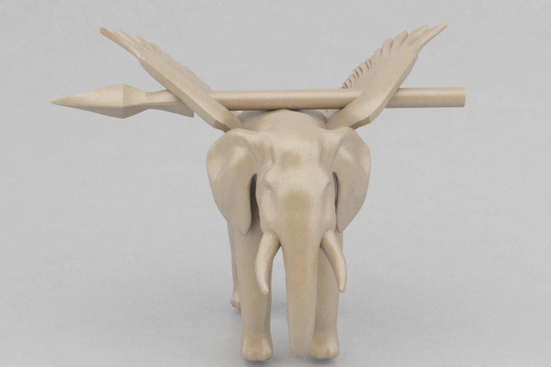 elephant hunt 3D print model_2