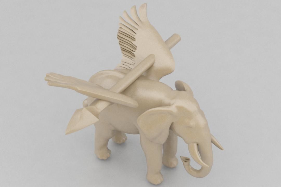 elephant hunt 3D print model_4