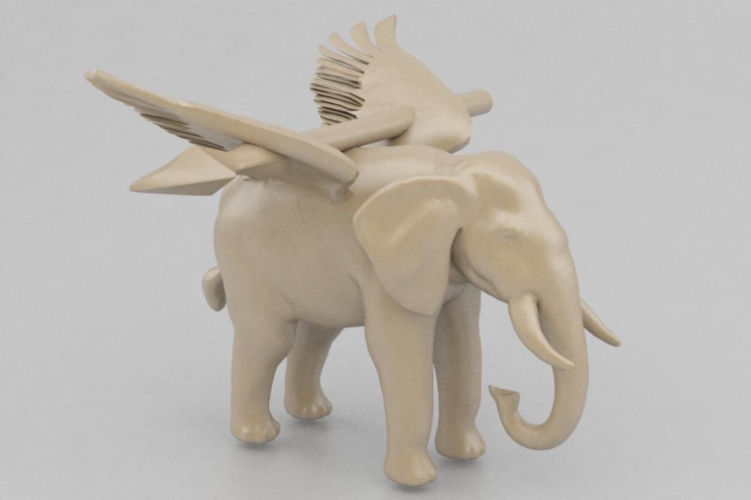 elephant hunt 3D print model_1