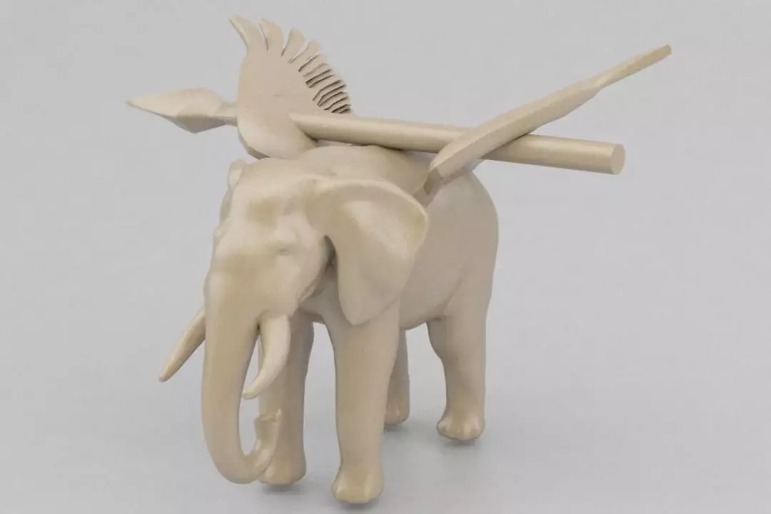 elephant hunt 3D print model_0