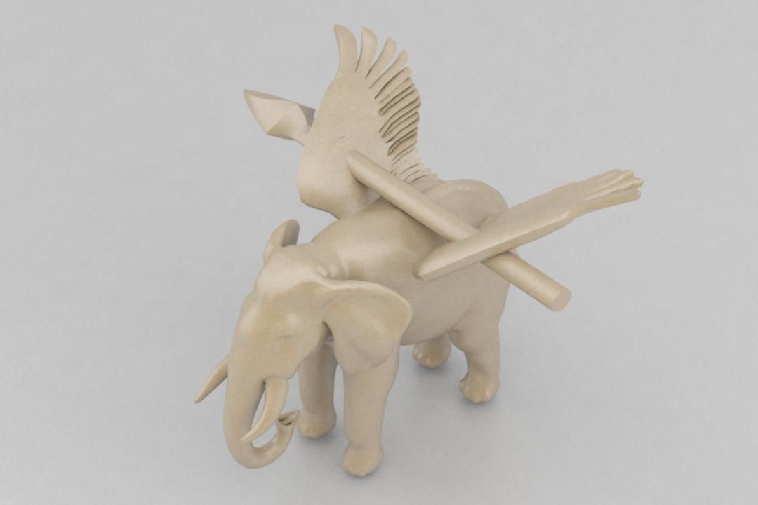 elephant hunt 3D print model_5