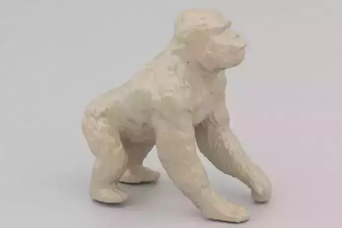 Gorilla figurine showing moulding process 3D print model