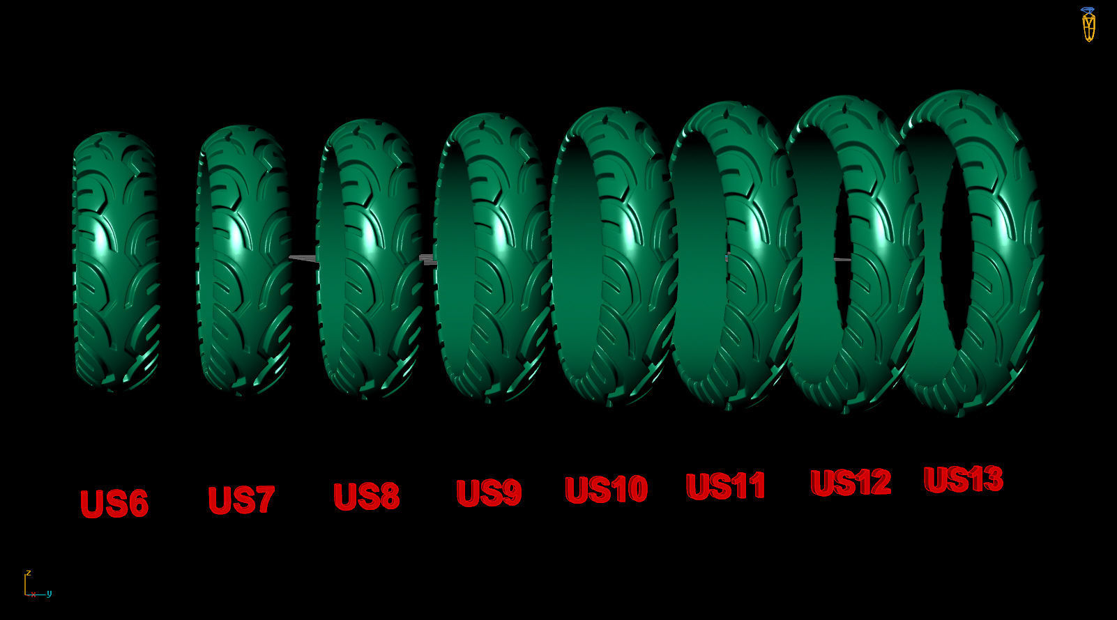 Moto Tire Tread Wedding Ring 3D print model_7