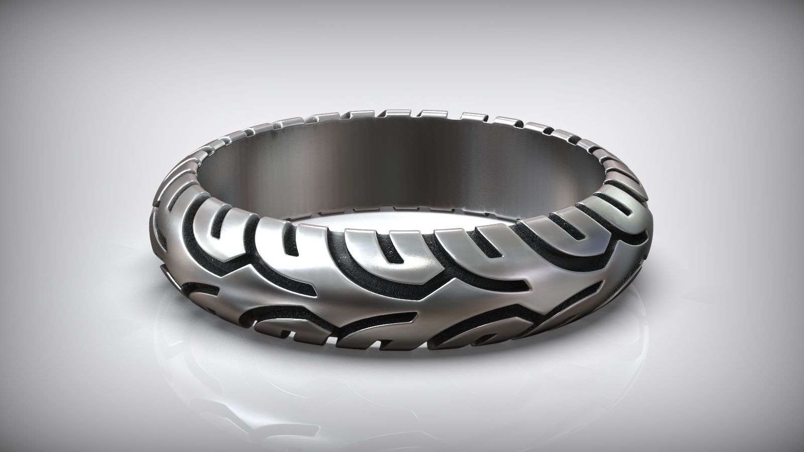 Moto Tire Tread Wedding Ring 3D print model_3