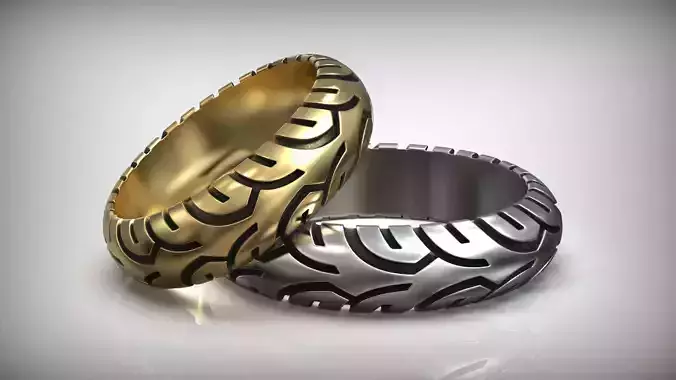 Moto Tire Tread Wedding Ring 3D print model