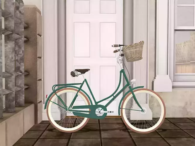 Decorative Classic Bicycle Low-poly 3D model