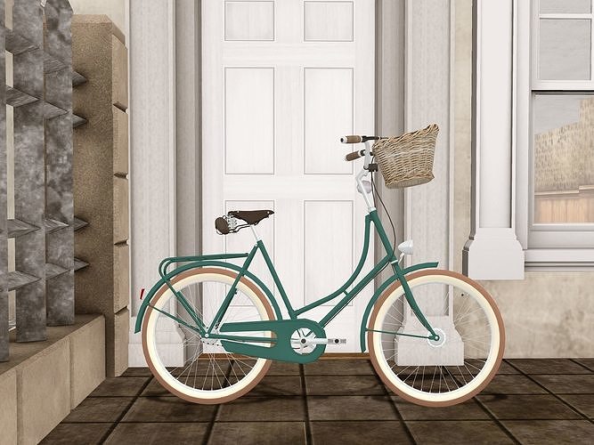 Decorative Classic Bicycle Low-poly 3D model