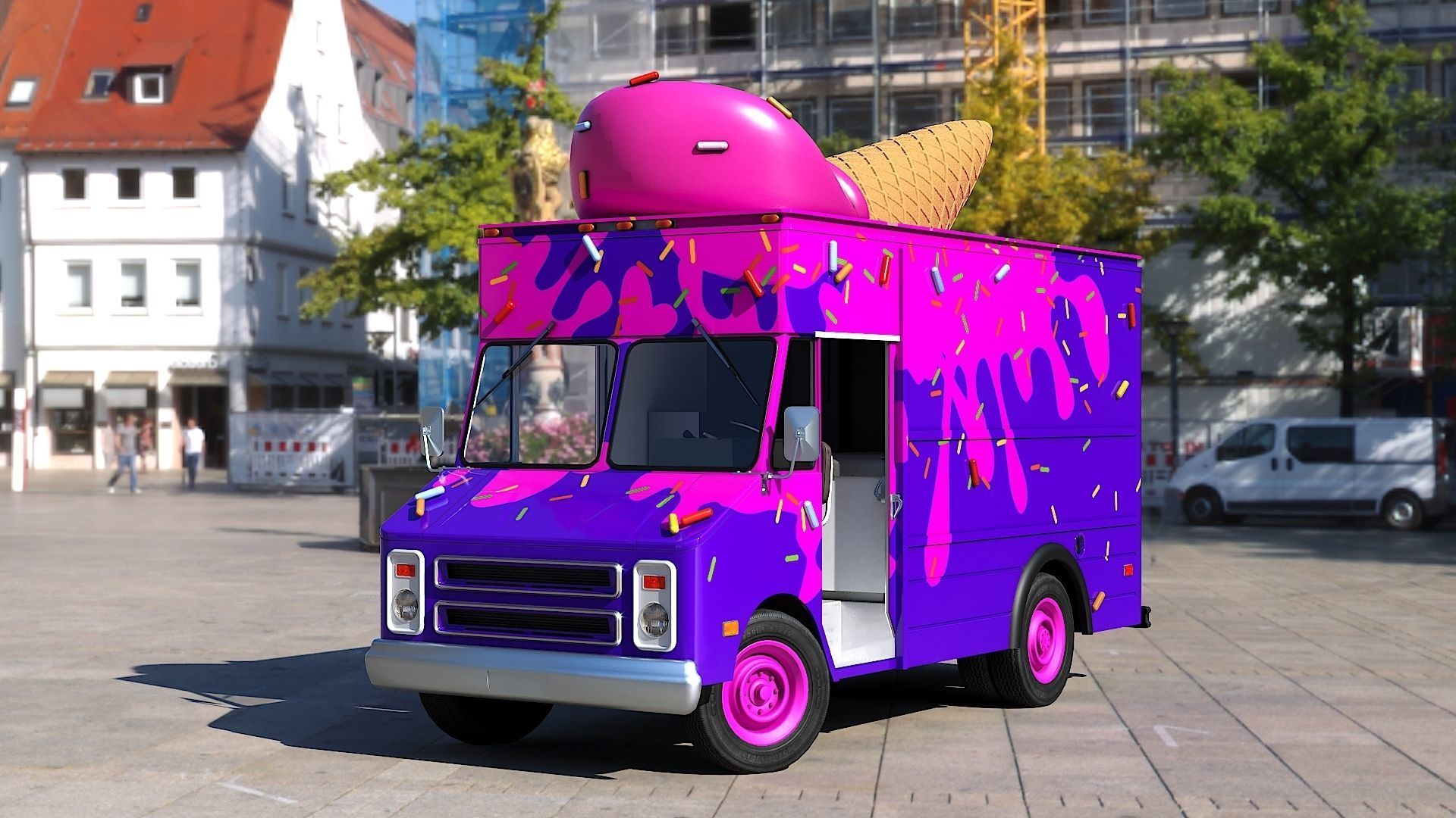 Step Van Ice Cream Low-poly 3D model_25