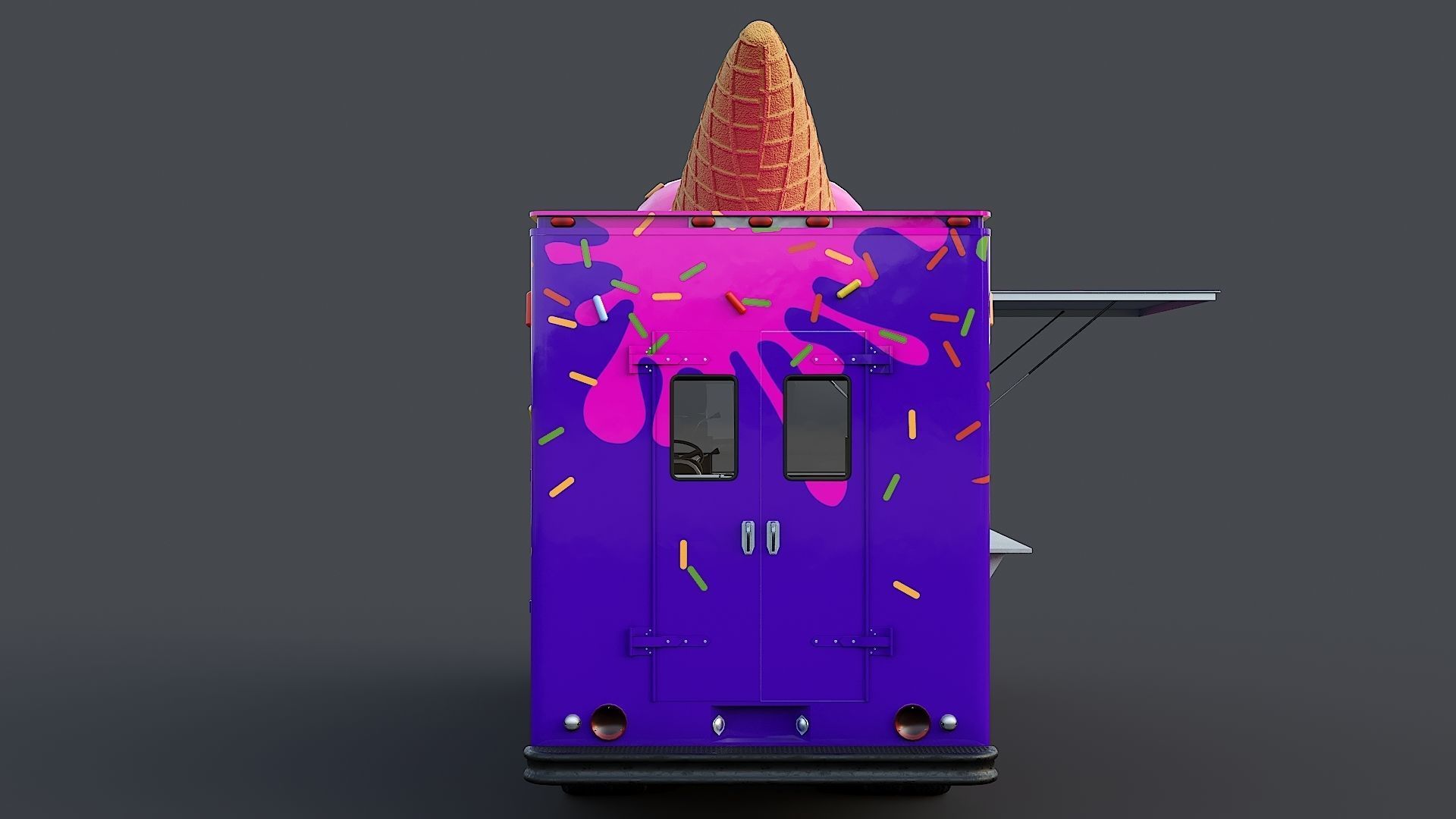 Step Van Ice Cream Low-poly 3D model_12