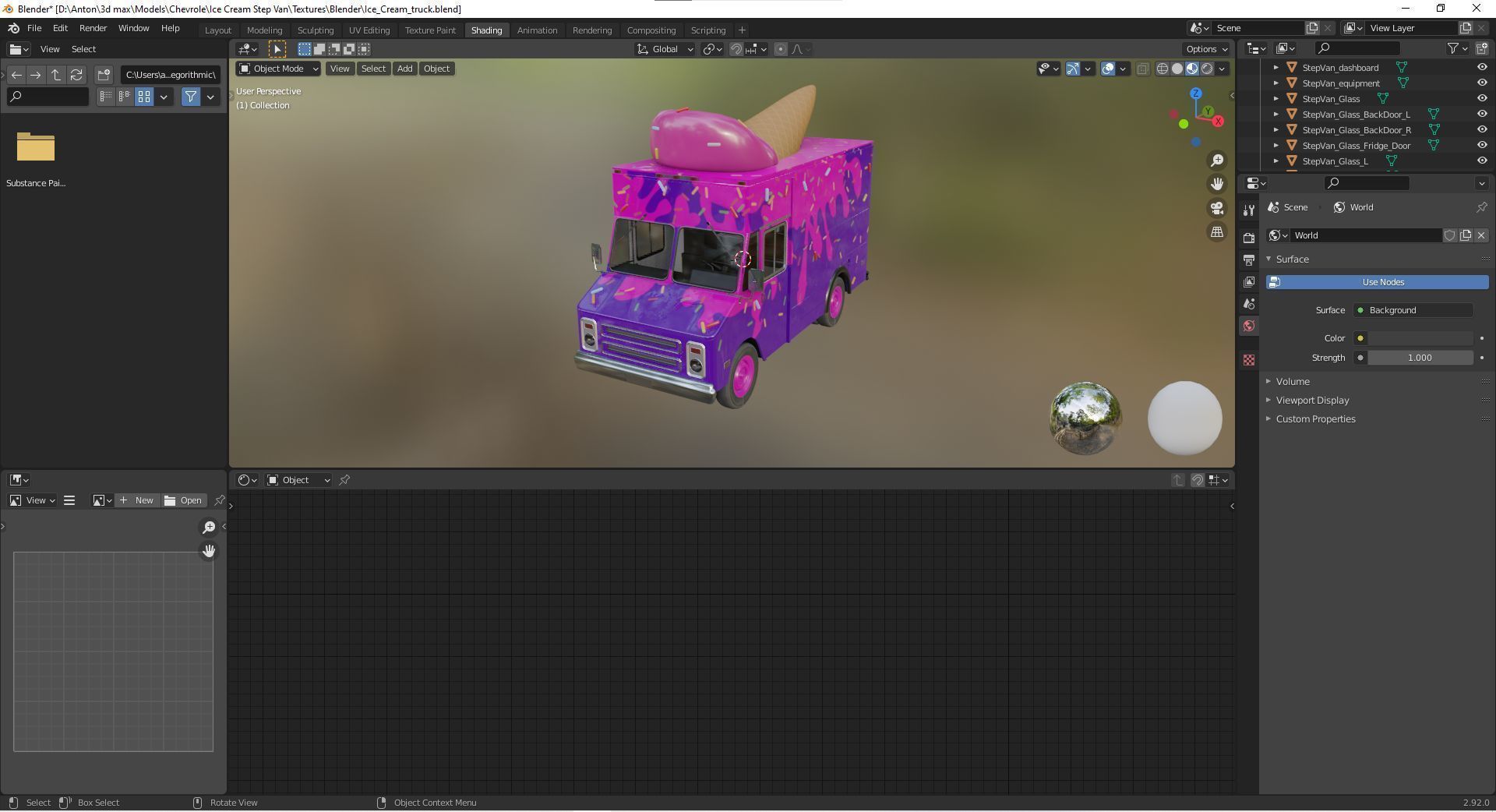 Step Van Ice Cream Low-poly 3D model_44