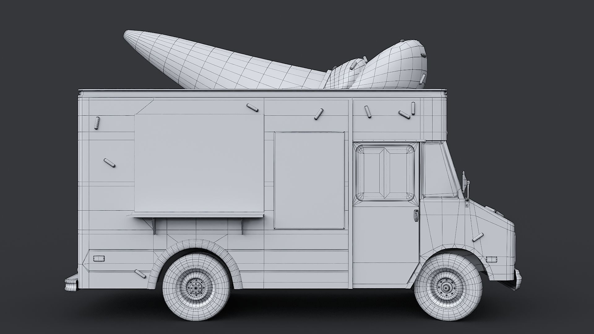 Step Van Ice Cream Low-poly 3D model_29