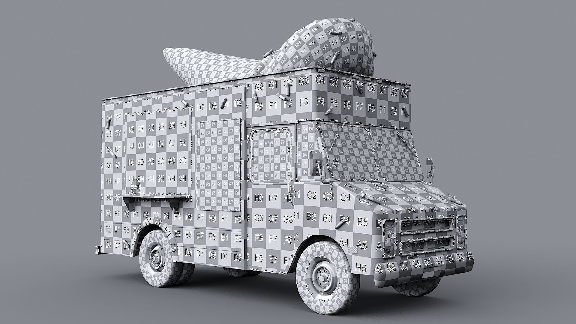 Step Van Ice Cream Low-poly 3D model_36
