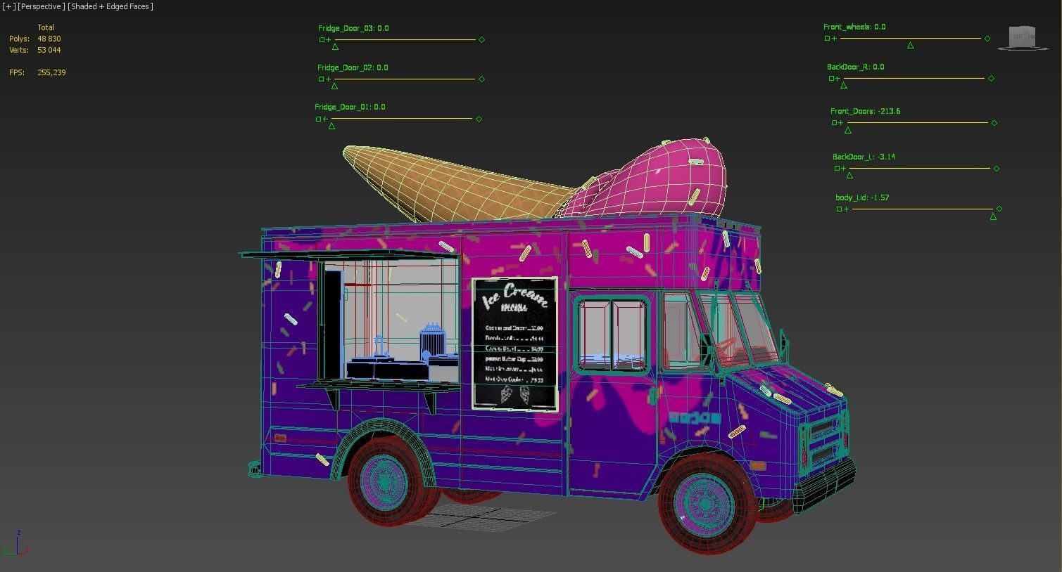 Step Van Ice Cream Low-poly 3D model_41