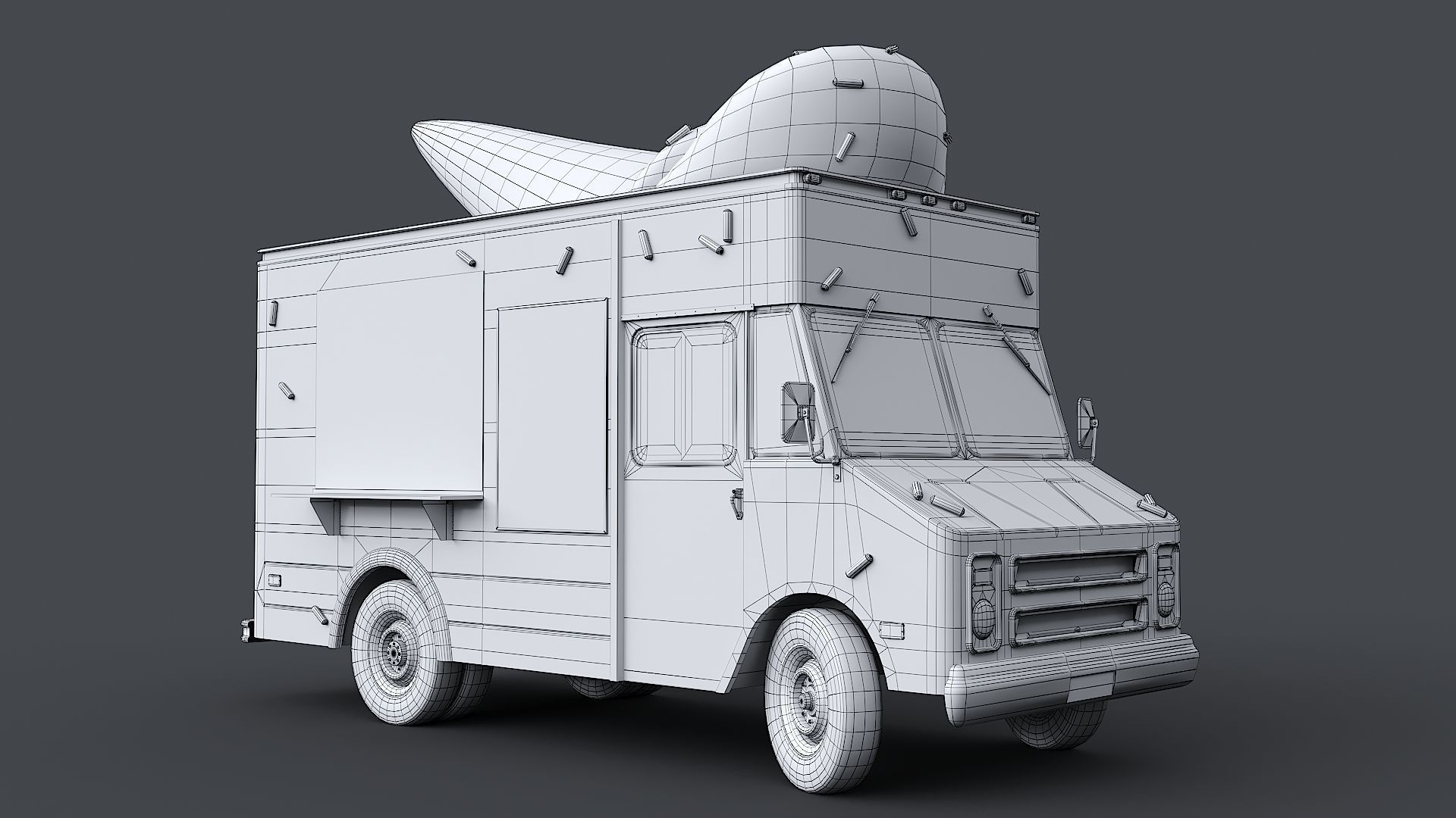 Step Van Ice Cream Low-poly 3D model_27