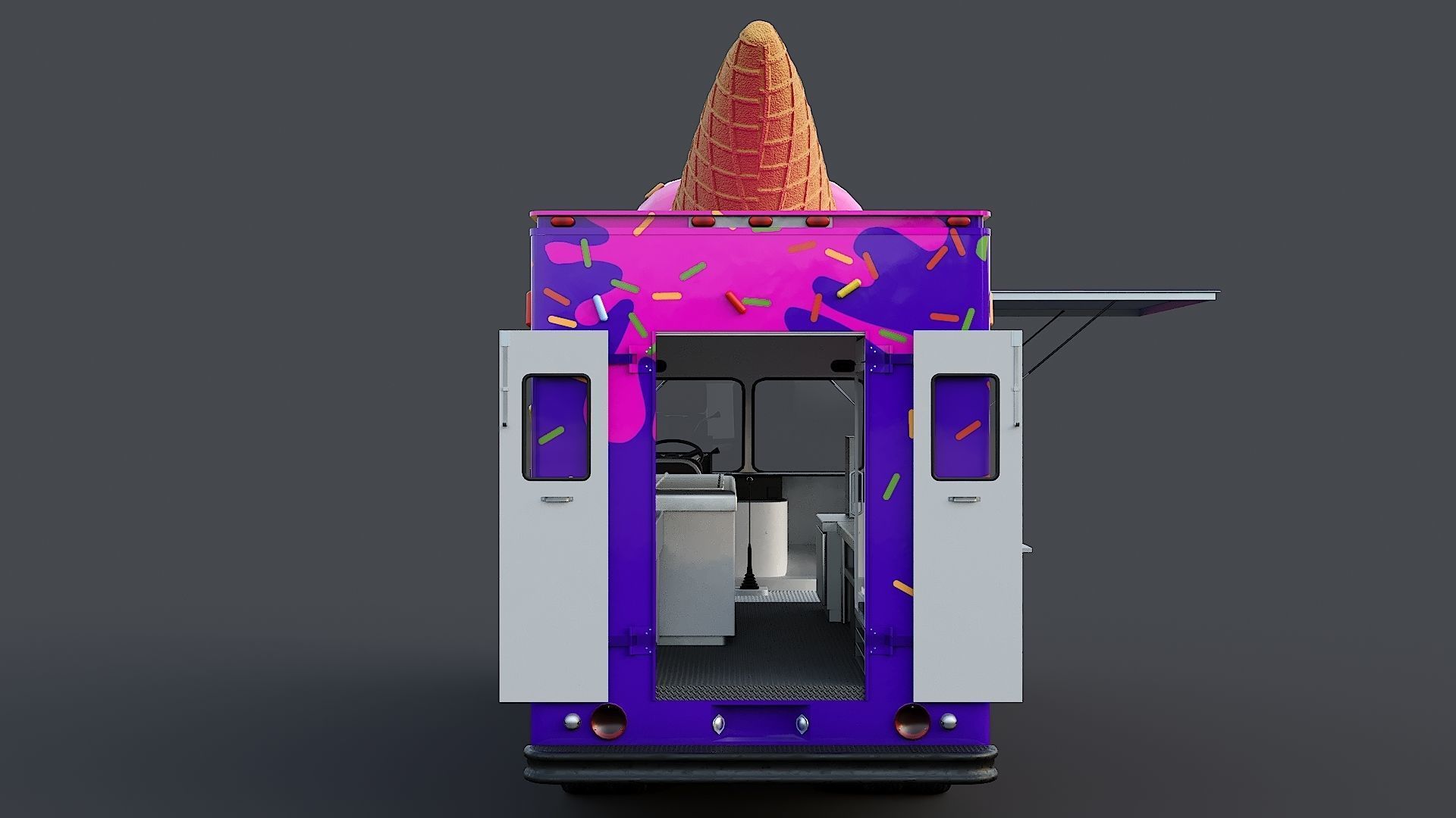 Step Van Ice Cream Low-poly 3D model_14