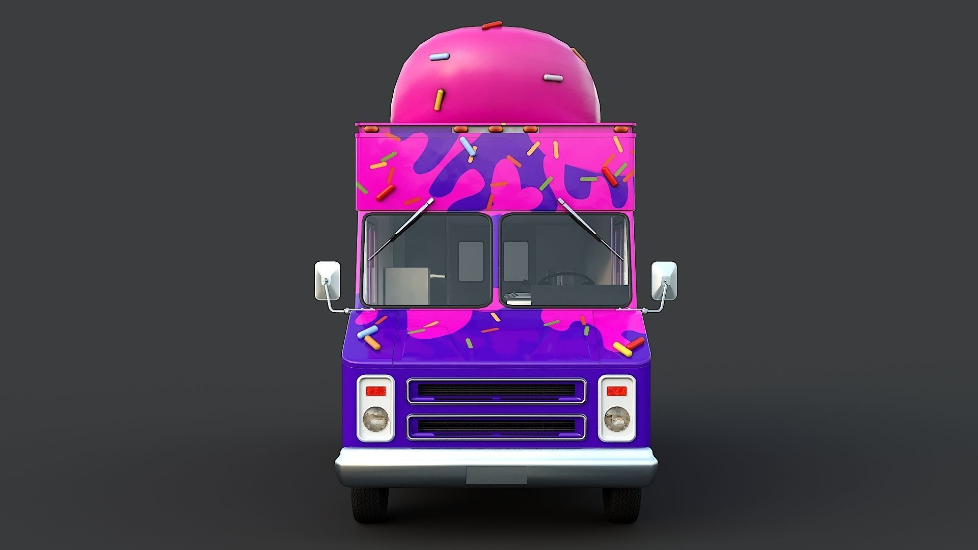 Step Van Ice Cream Low-poly 3D model_9