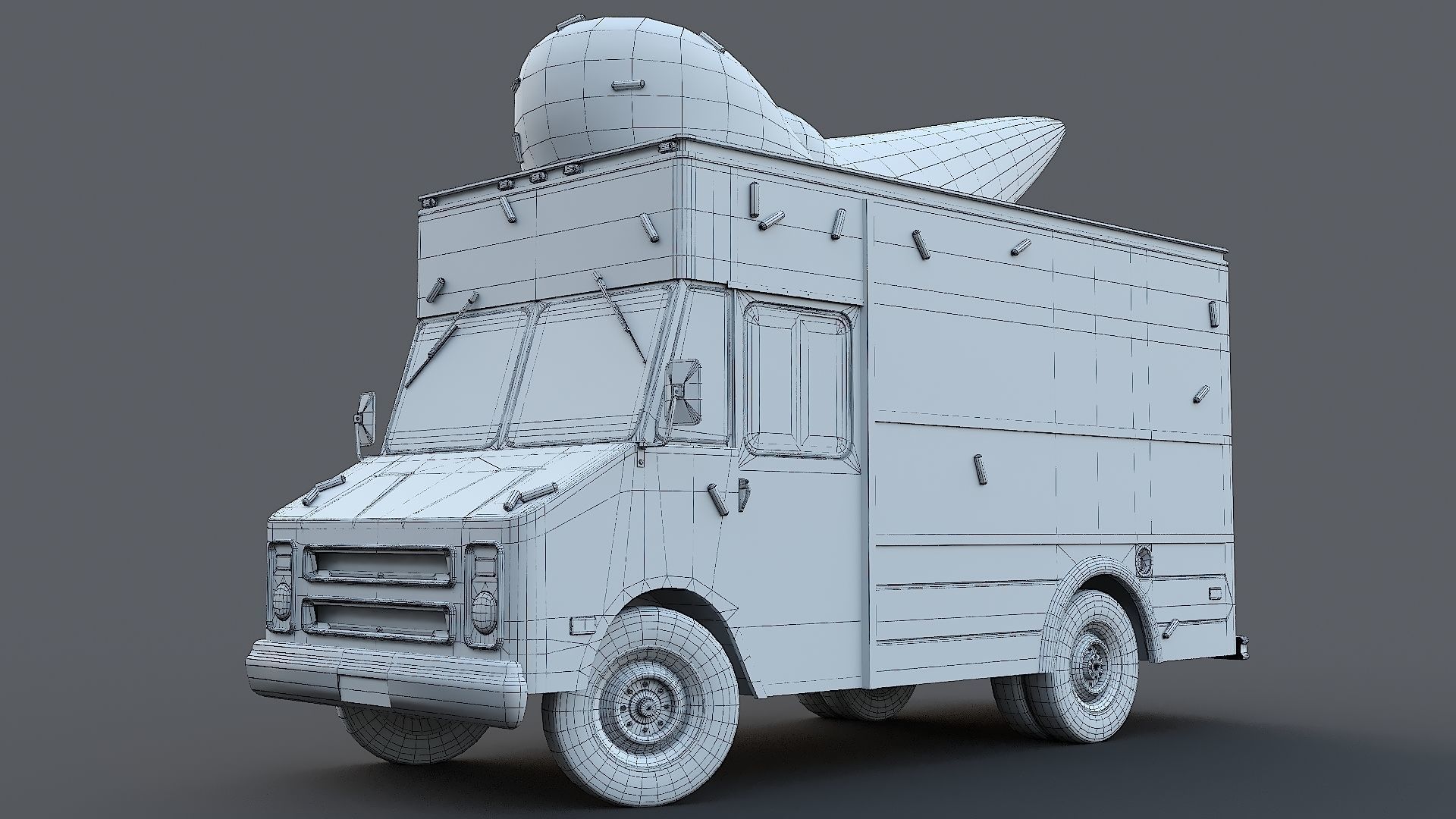 Step Van Ice Cream Low-poly 3D model_26