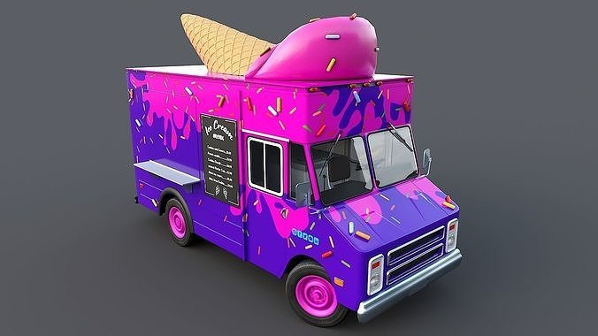 Step Van Ice Cream Low-poly 3D model 4