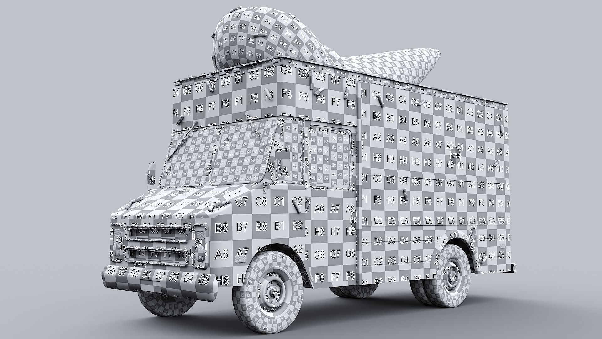 Step Van Ice Cream Low-poly 3D model_35