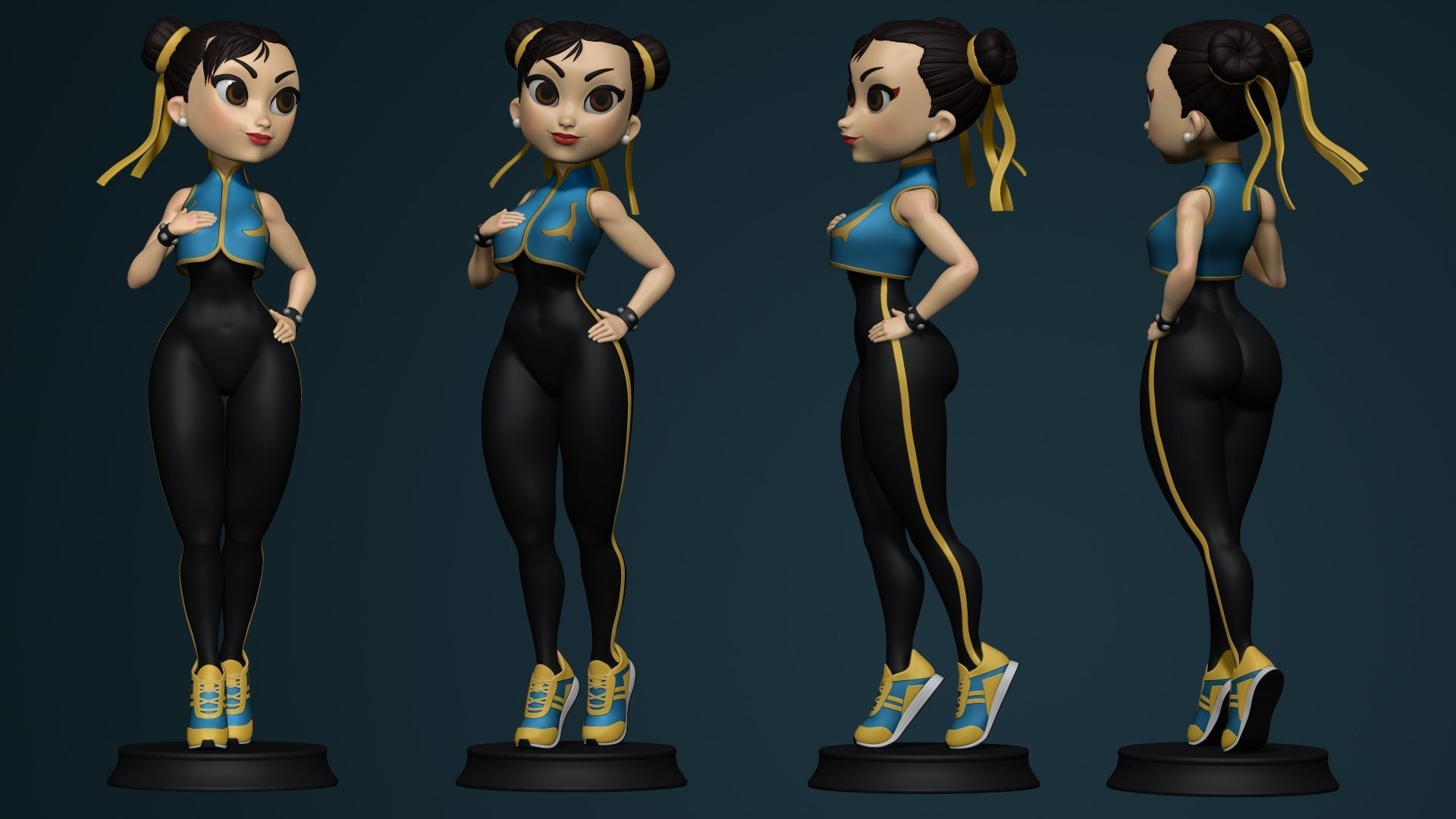 Chun-li Cartoon 3D print model_1