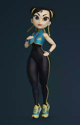 Chun-li Cartoon 3D print model