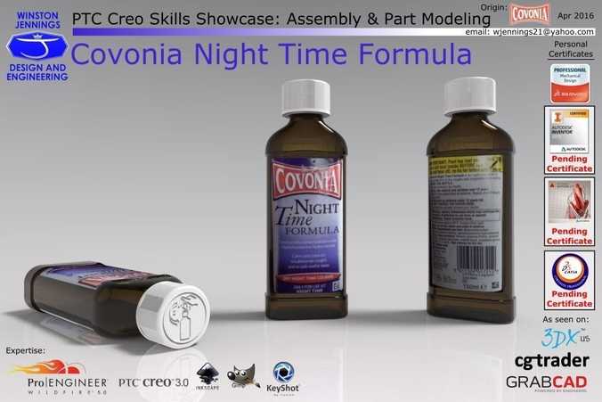 PTC Creo Skills Showcase Covonia Night Time Formula Free 3D model