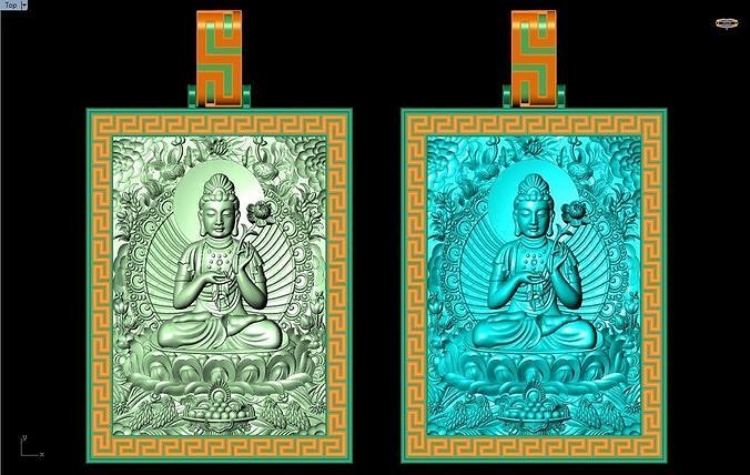  Mahasthamaprapta Bodhisattva pendant - N41215 3D print model