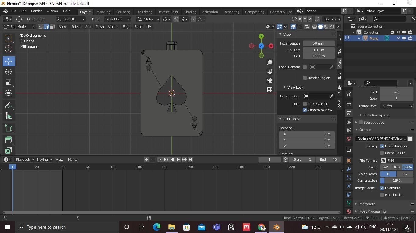 Card Pendant 3D print model_8