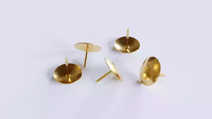 Brass Thumbtack Low-poly 3D model