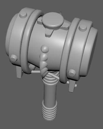 hammer water pump Low-poly 3D model_3
