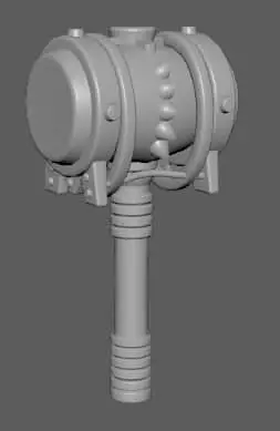 hammer water pump Low-poly 3D model_0