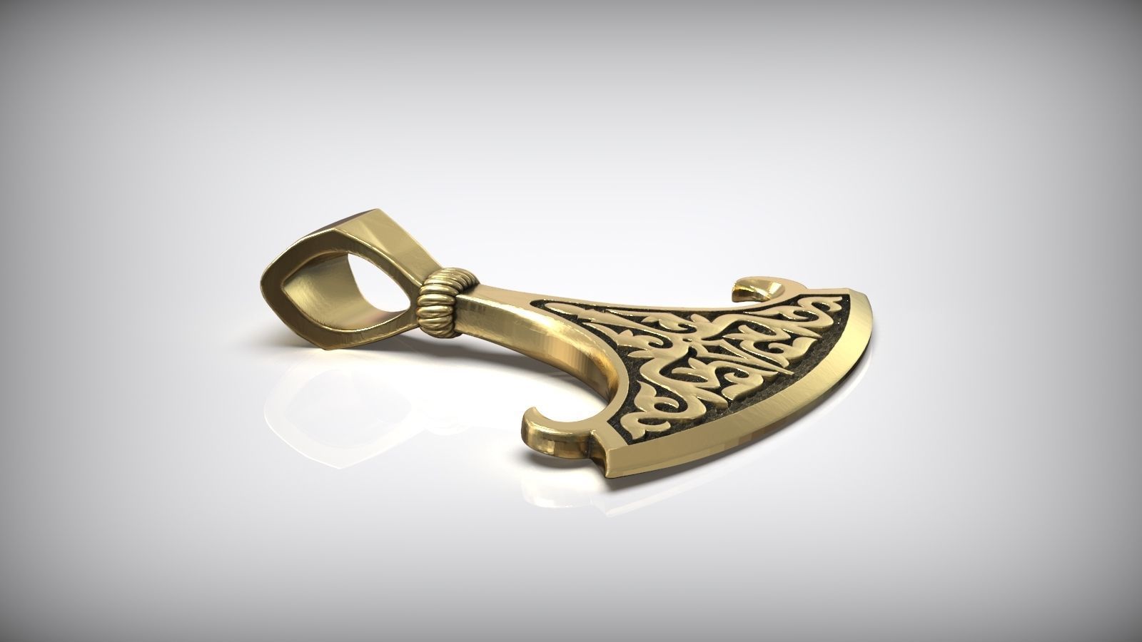 Perun Axe Slavic Viking Scandinavian Amulet Mjolnir 3D print model_5