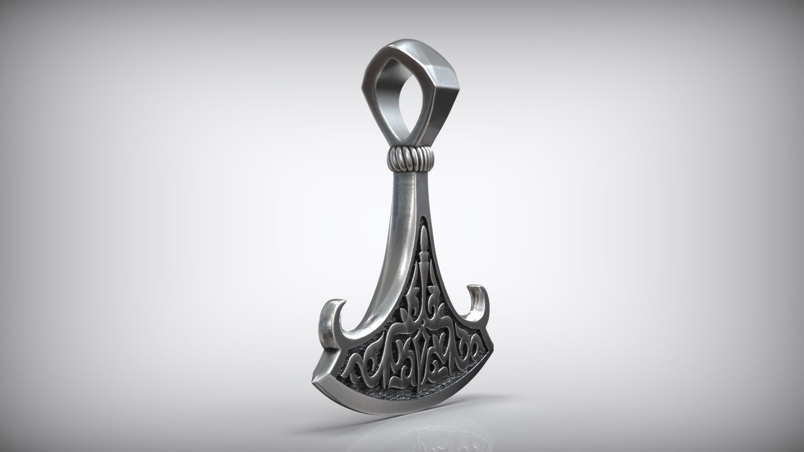 Perun Axe Slavic Viking Scandinavian Amulet Mjolnir 3D print model_4