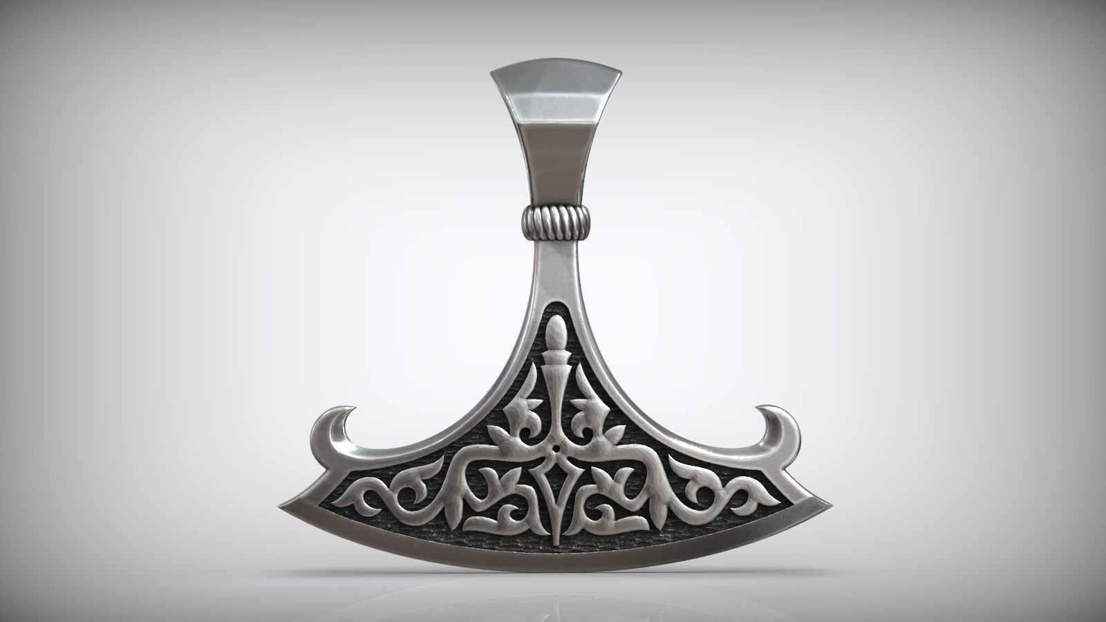 Perun Axe Slavic Viking Scandinavian Amulet Mjolnir 3D print model_3