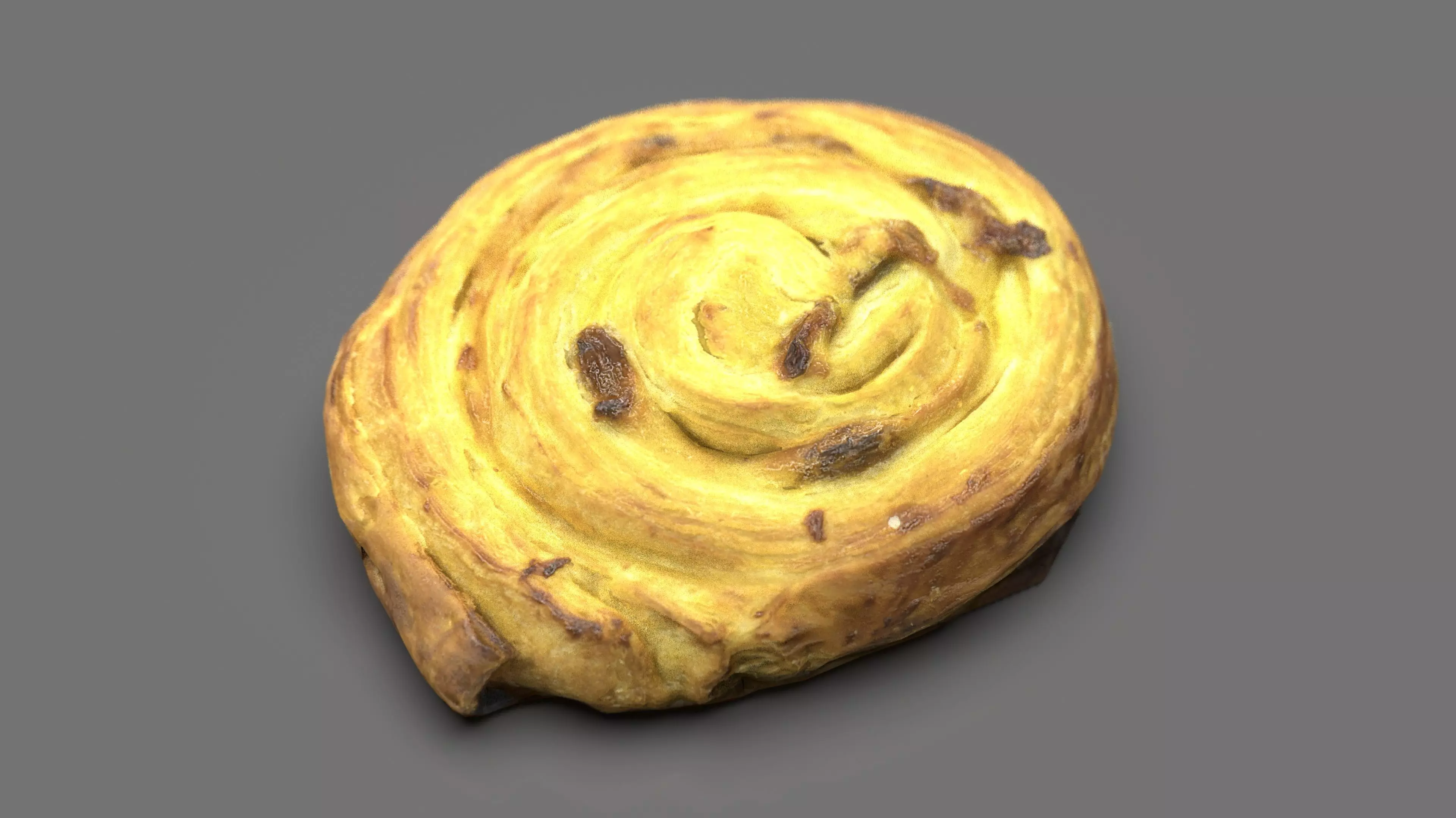 Spiral Raisin Danish Low-poly 3D model