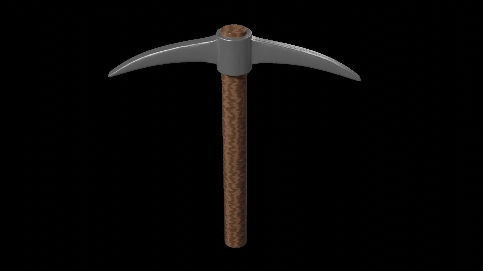 Pickaxe shovel Low-poly 3D model_4