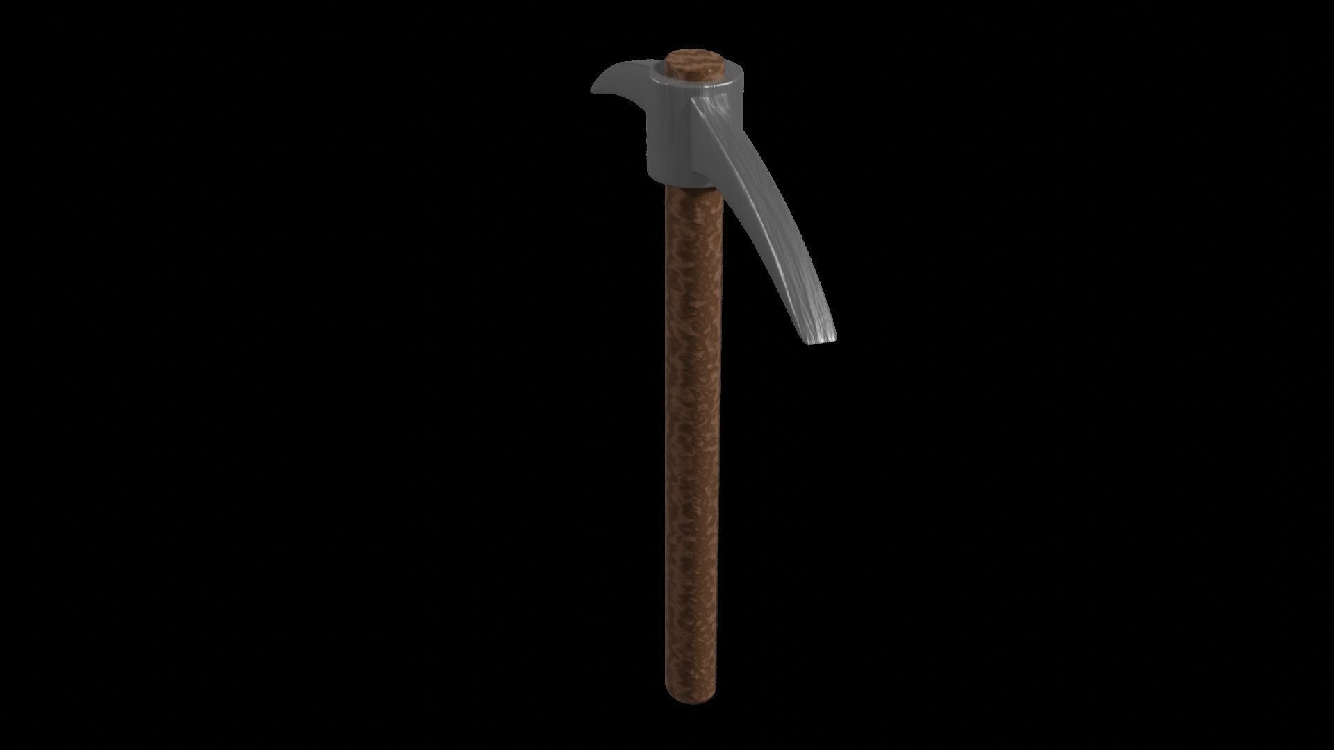 Pickaxe shovel Low-poly 3D model_2