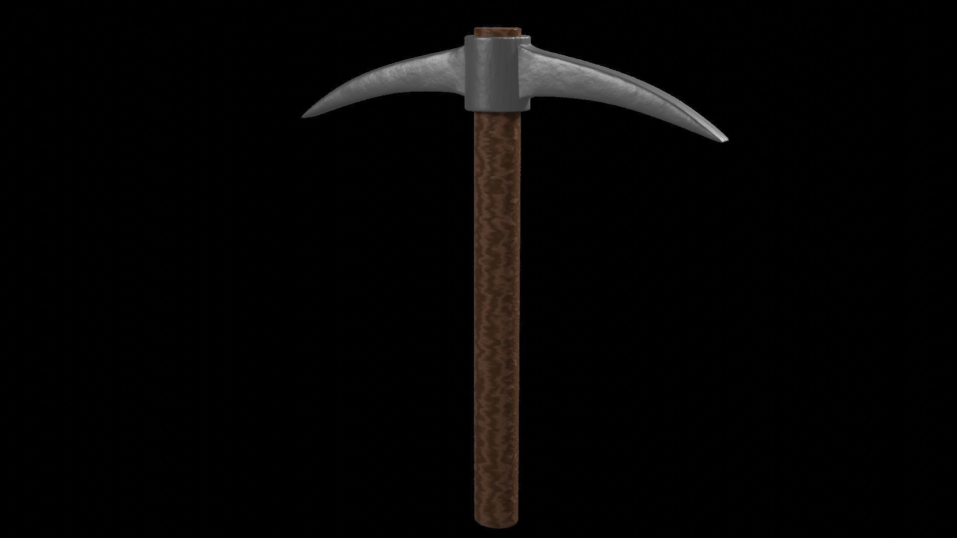 Pickaxe shovel Low-poly 3D model_1