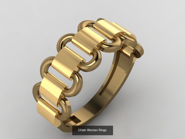 woman chain ring 10 models 3D Model Collection_1