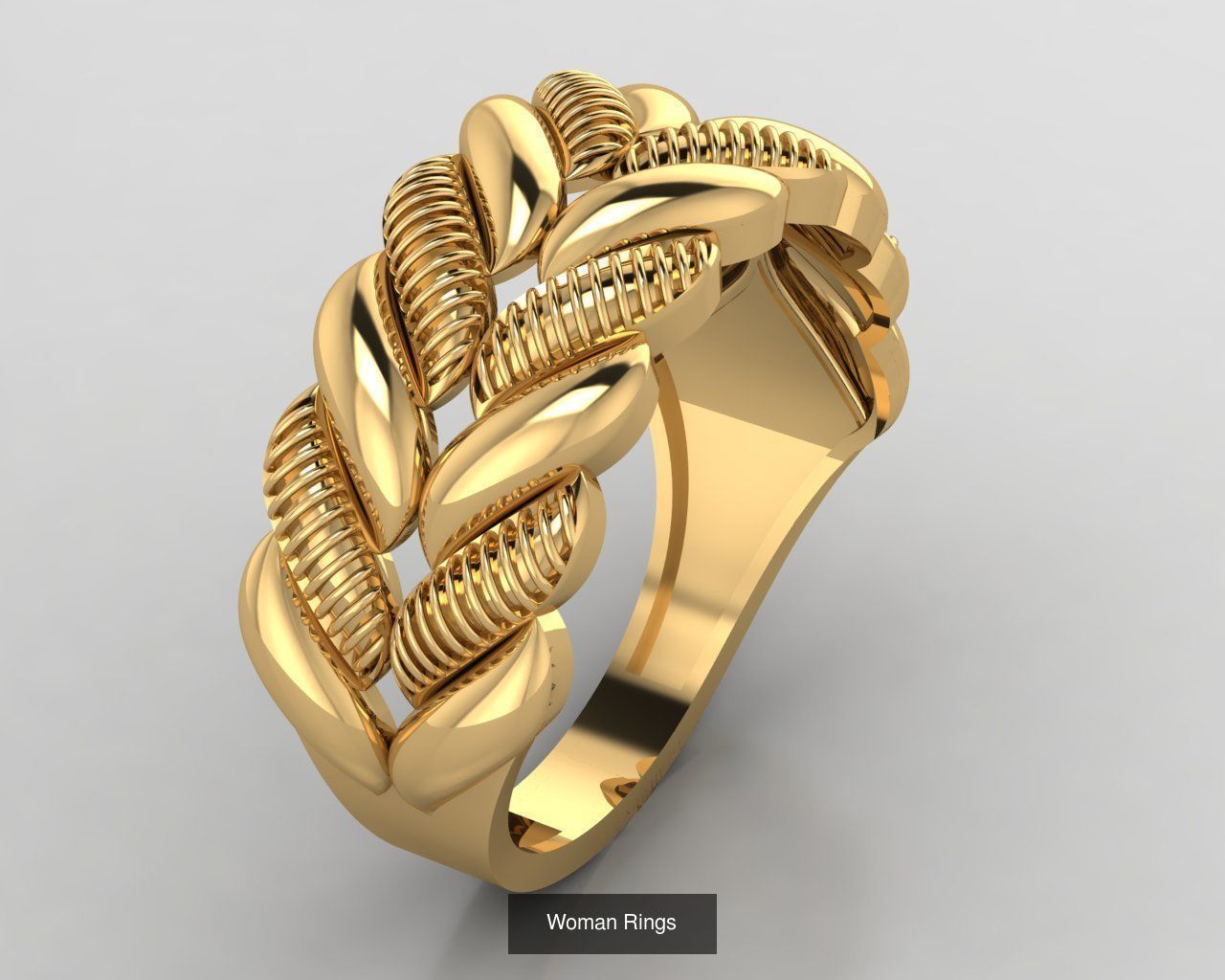 woman chain ring 10 models 3D Model Collection_6