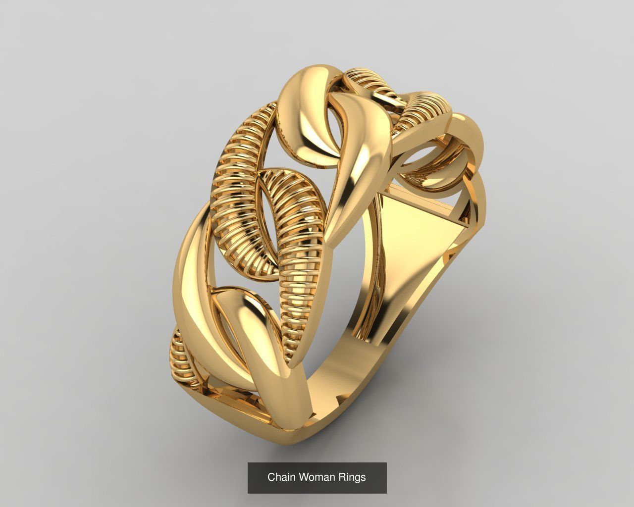 woman chain ring 10 models 3D Model Collection_9