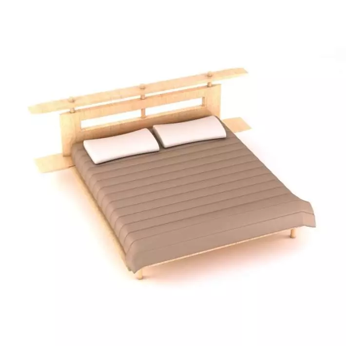 Luxury Platform Bed 3D model_0