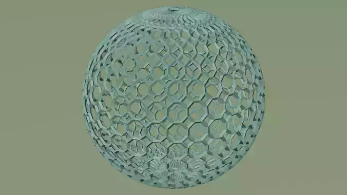 Lattice sphere hexagon  3D print model