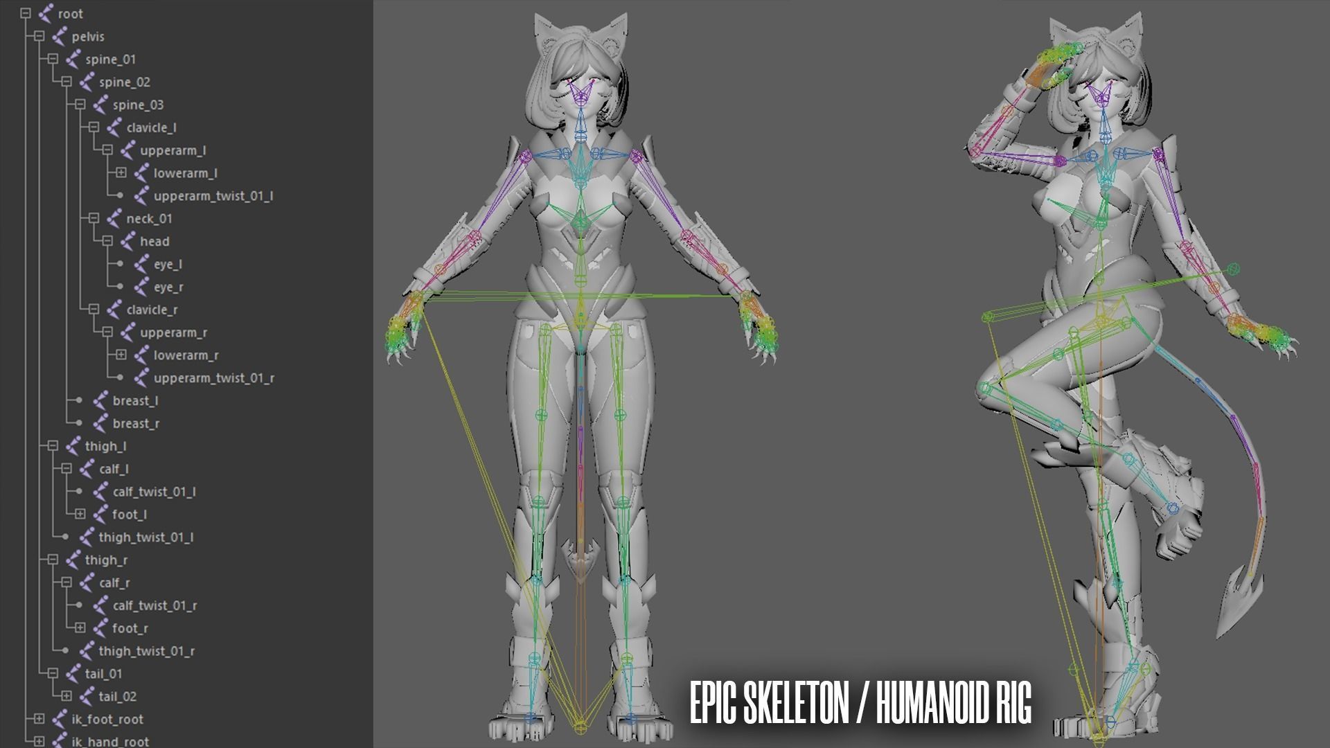 Cosmo Cat Girl - Game Ready Low-poly 3D model_17