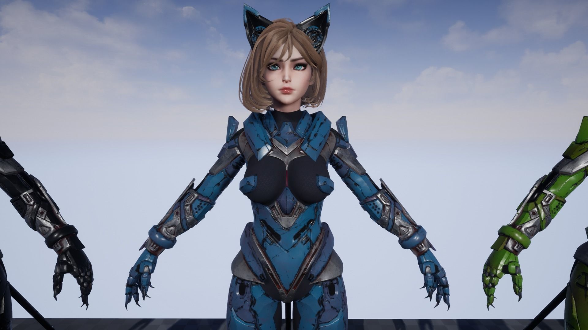 Cosmo Cat Girl - Game Ready Low-poly 3D model_21