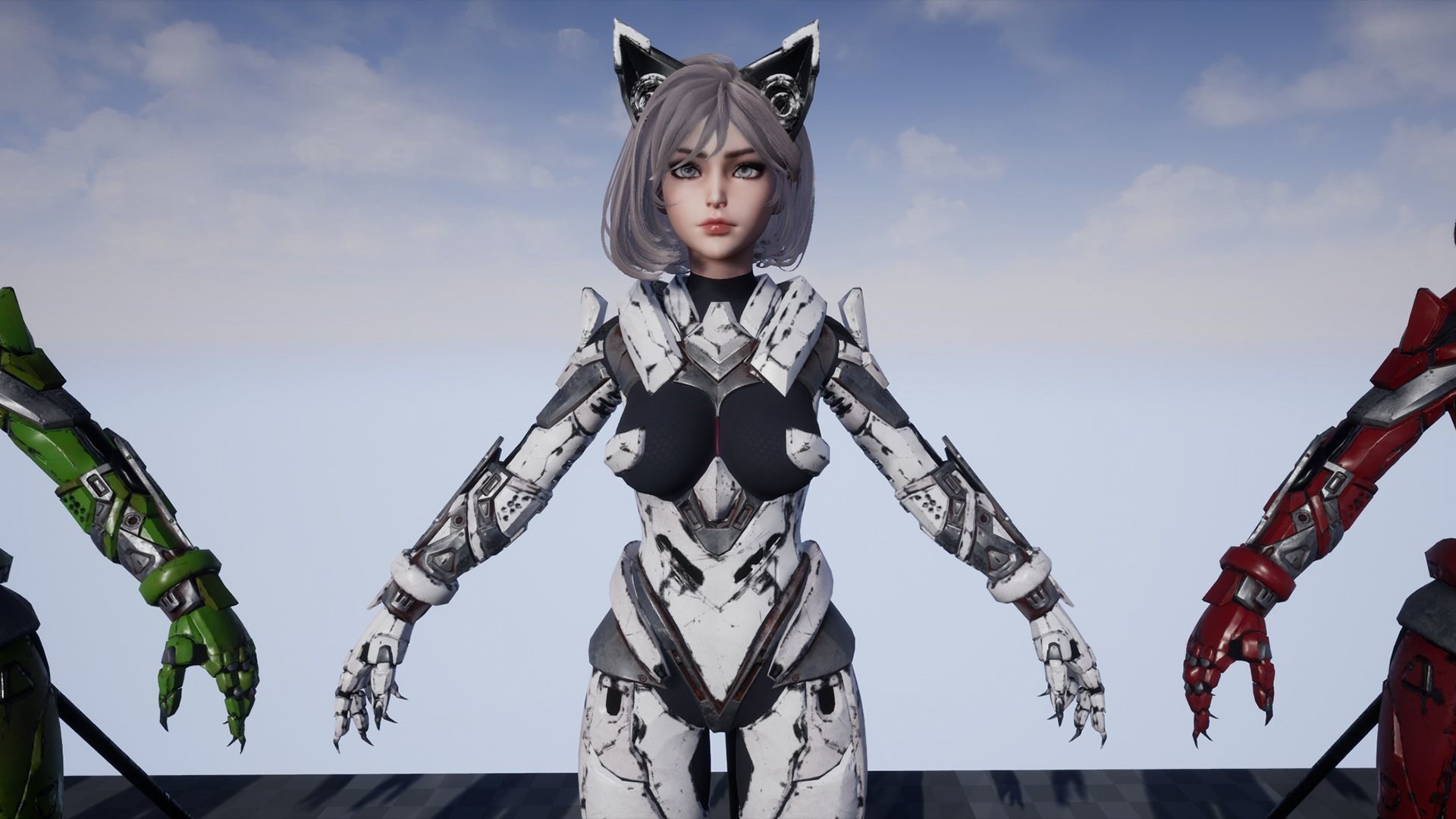 Cosmo Cat Girl - Game Ready Low-poly 3D model_19