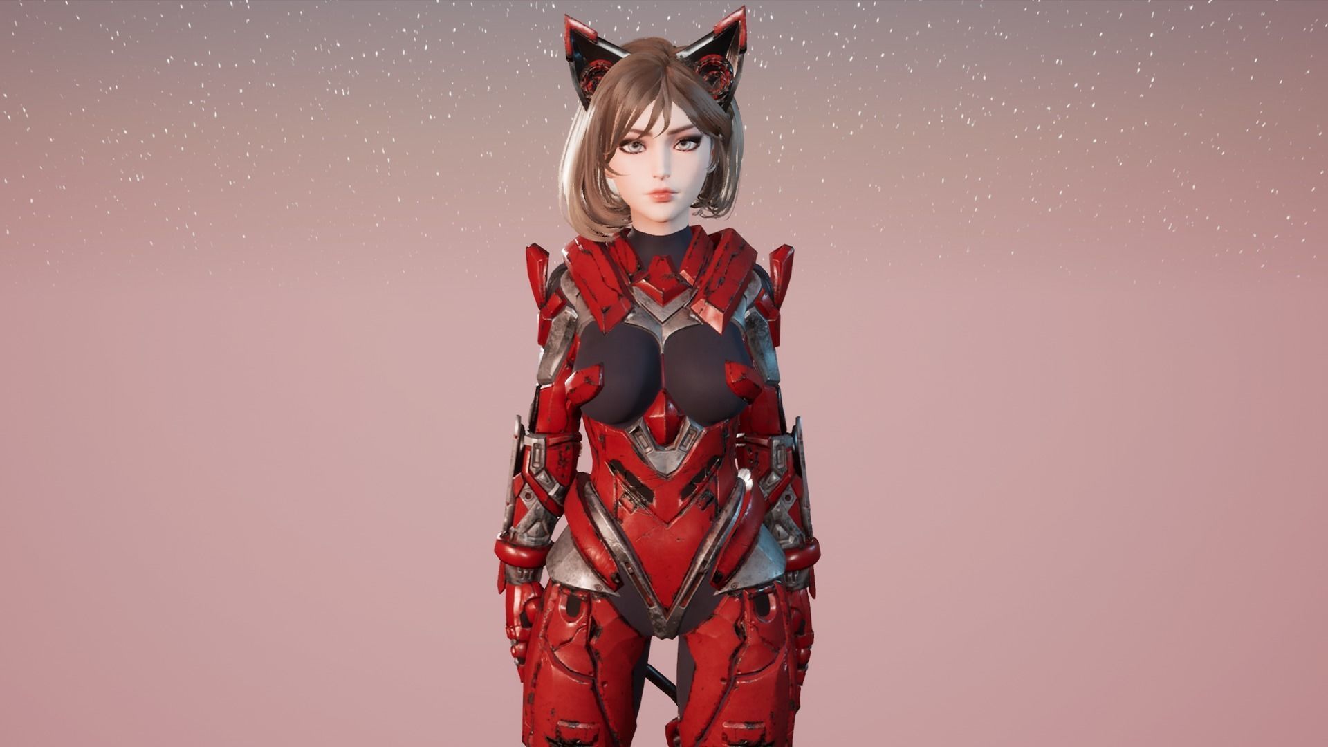 Cosmo Cat Girl - Game Ready Low-poly 3D model_29