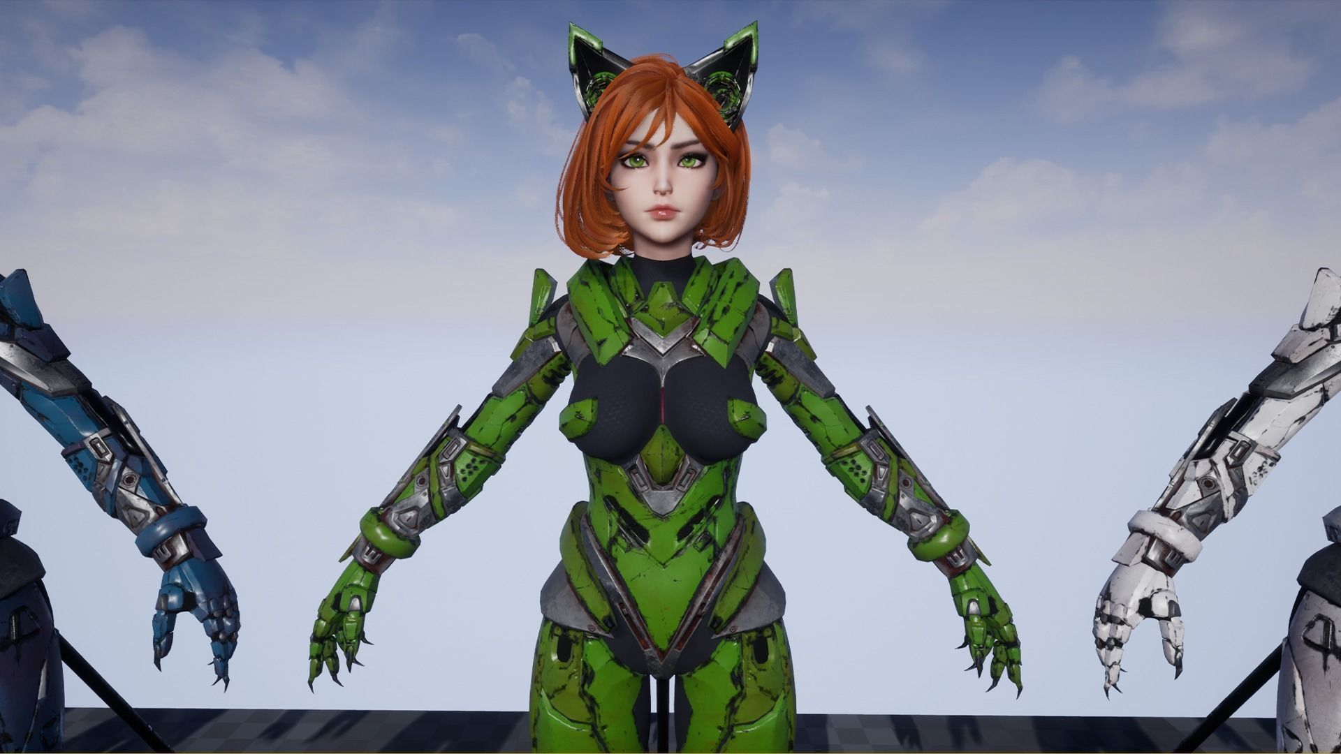 Cosmo Cat Girl - Game Ready Low-poly 3D model_20