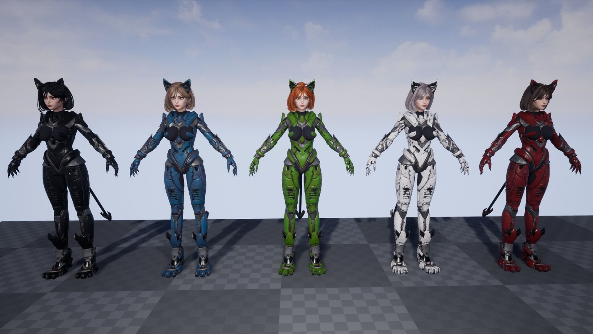 Cosmo Cat Girl - Game Ready Low-poly 3D model_23