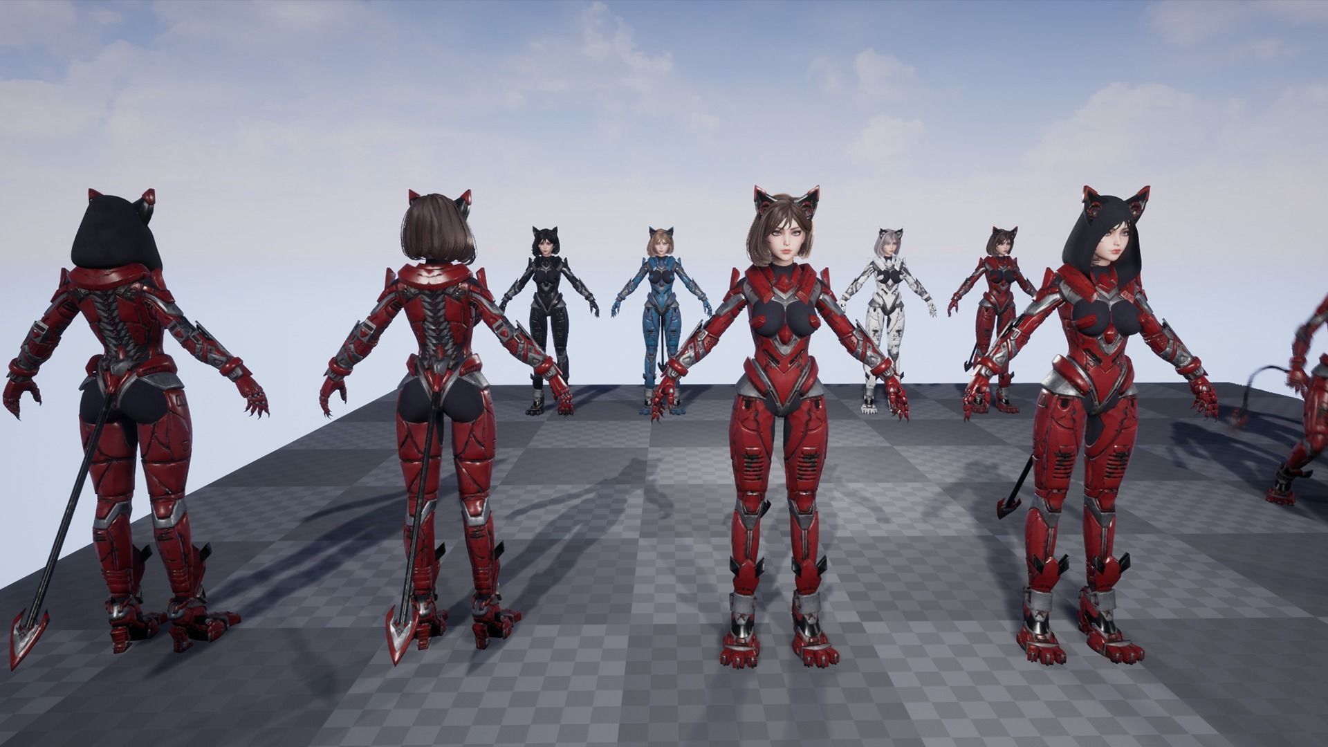 Cosmo Cat Girl - Game Ready Low-poly 3D model_27